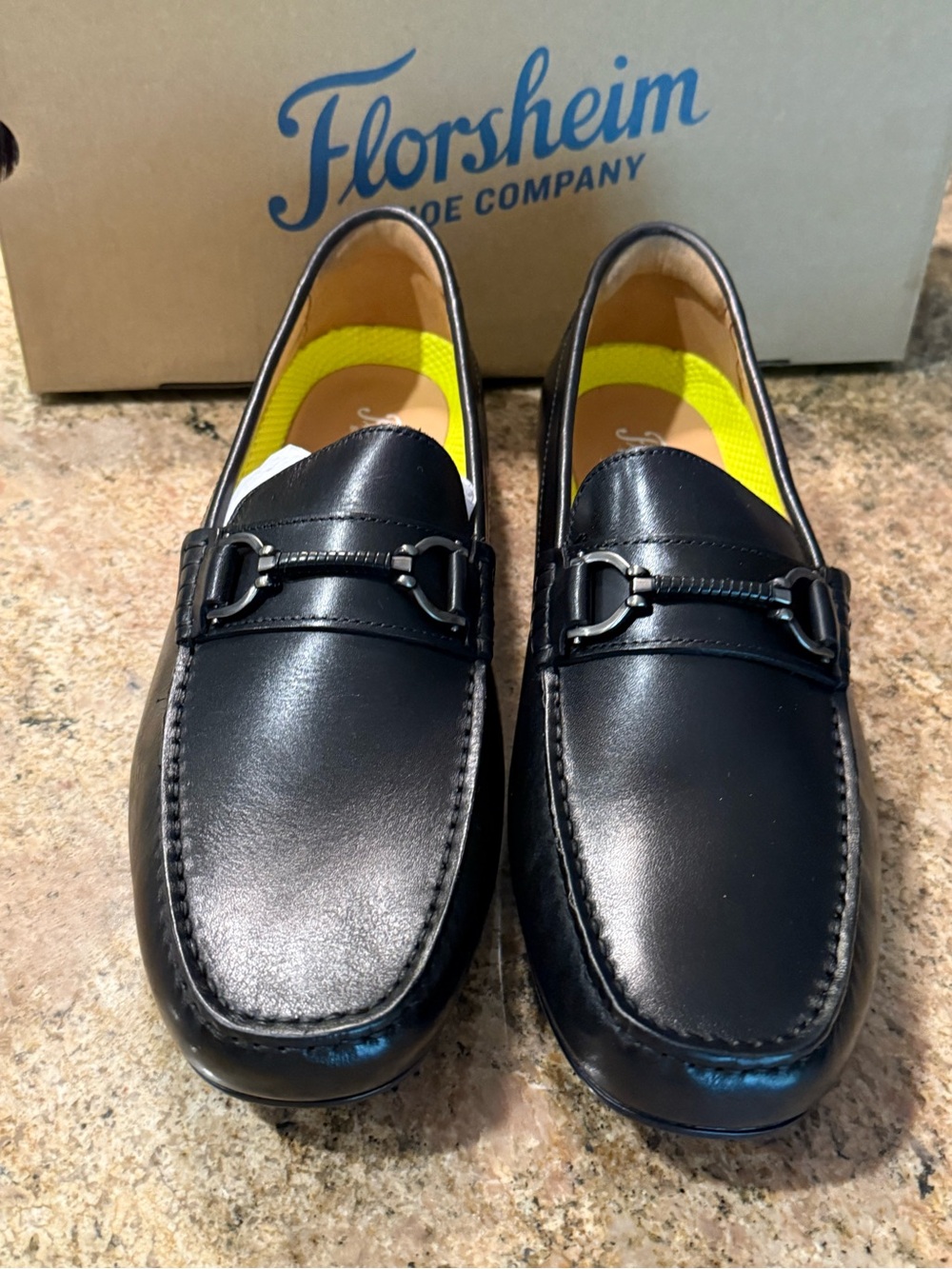 Florsheim Men’s Black Leather Motor Bit Loafers 10.5M NIB